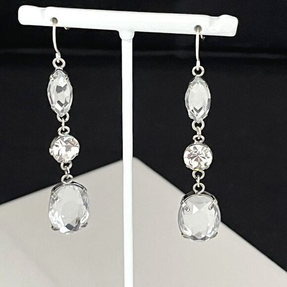 Vintage Earrings Faceted Stones 80s Runway Glam 1H - Picture 5 of 7